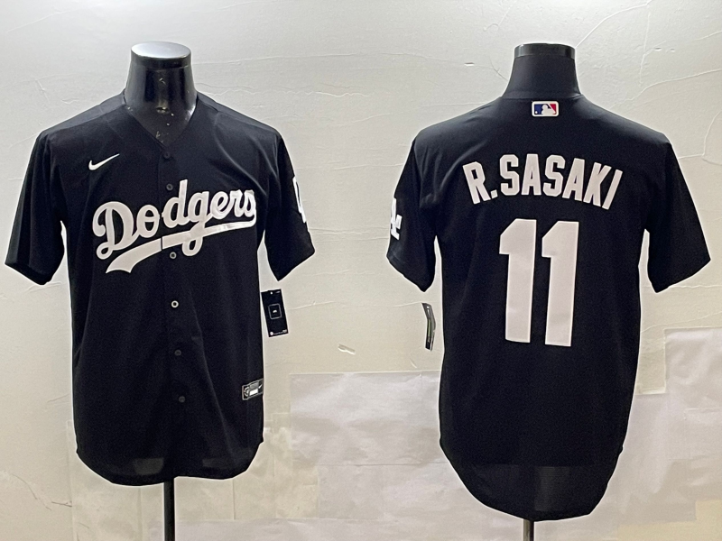 Men's Los Angeles Dodgers Roki Sasaki #11 Black Jersey